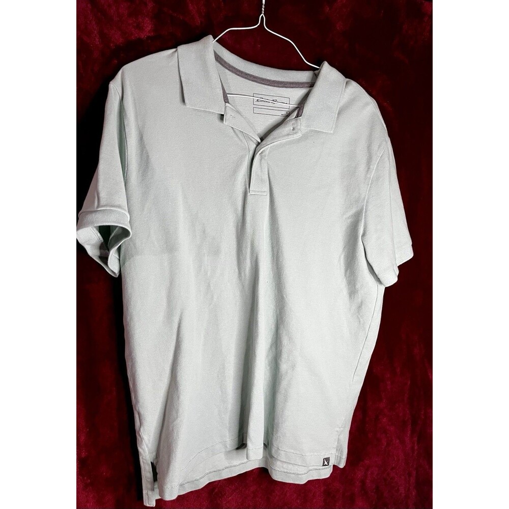 Eddie Bauer Men's Polo Shirt XL Casual Pale Green Short Sleeve